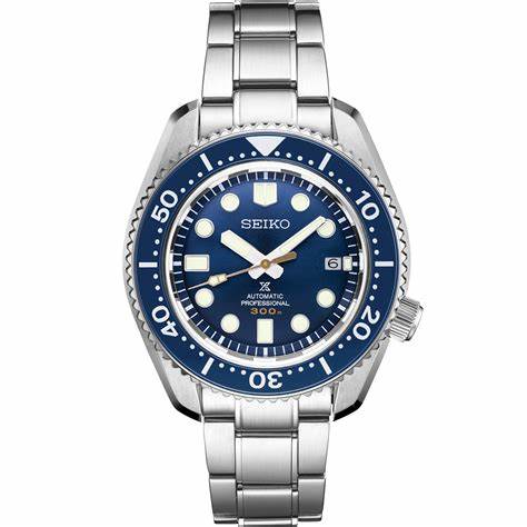 Seiko Prospex SLA023J1 Herren Automatik-Taucheruhr - Blaues Zifferblatt, Edelstahlarmband