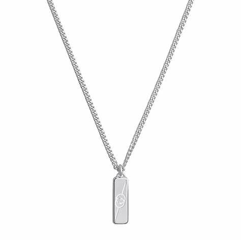 Gucci 925 Sterling Silver Diagonal Interlocking G Necklace - Model YBB774055001