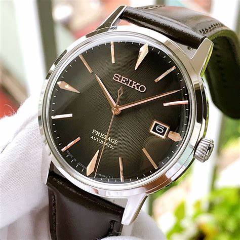 Seiko Presage SRPJ17J1 Men's Watch - Brown Dial, Stainless Steel Case and Leather Strap