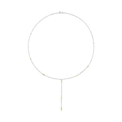DoDo Granelli Necklace DCC4001GRANX000OA52 – 925 Sterling Silver & 18K Yellow Gold, 52 cm
