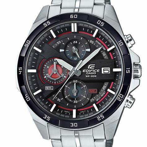 Casio Edifice EFR-556DB-1AVUEF Men's Chronograph Watch – Black Dial, Stainless Steel Bracelet