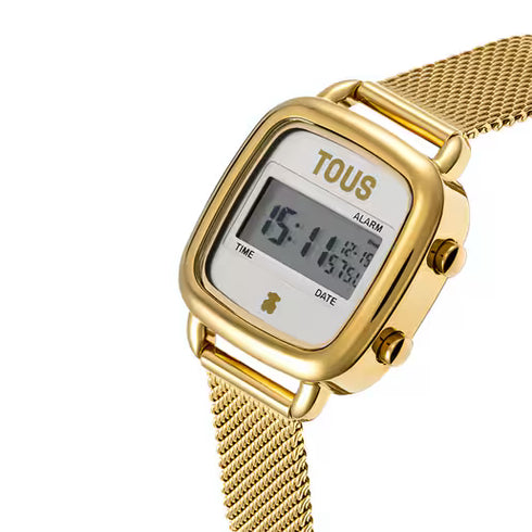 TOUS D-Logo Mini Digital Watch 3000139500 - Gold Stainless Steel Bracelet