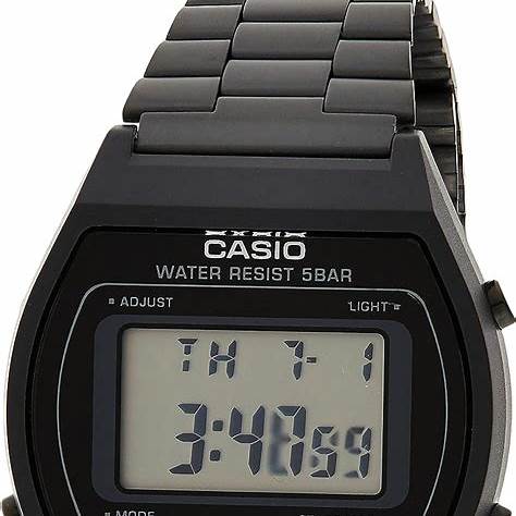 Reloj digital unisex Casio B640WB-1A - Correa de acero inoxidable negra, diseño retro