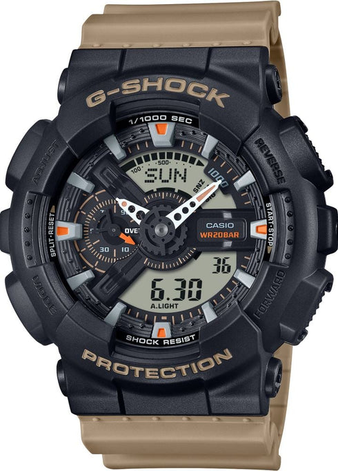 Casio G-Shock GA-110TU-1A5ER Men's Watch - Black and Beige, Analog-Digital