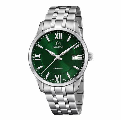 Jaguar J964/3 Men's Watch - Green Dial, Stainless Steel Bracelet