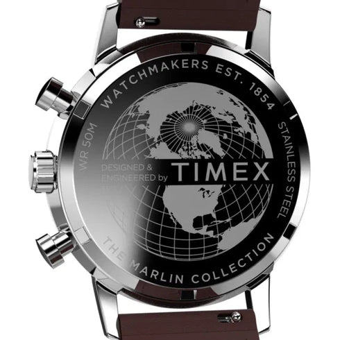 Reloj cronógrafo taquímetro Timex Marlin TW2W10200A de 40 mm con correa de piel marrón