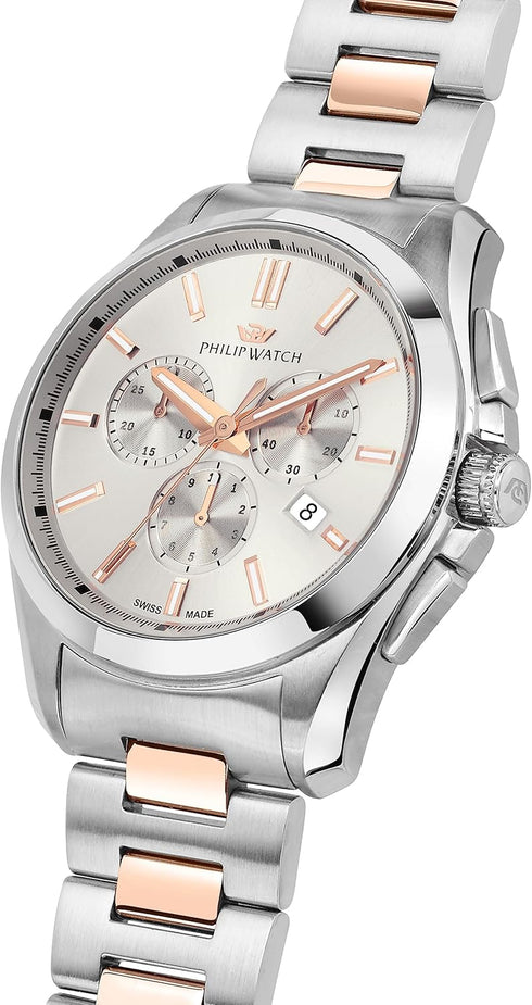 PHILIP WATCHPhilip Watch R8273618005 Amalfi Chronograph Men's Watch - 43mm, White Dial, Steel BraceletWATCHESEcecile