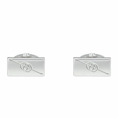 Gucci Diagonal Interlocking G Cufflinks in Sterling Silver - YBE774043001