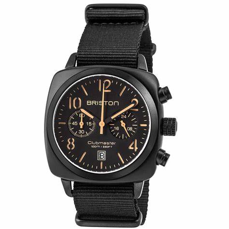 Briston Clubmaster Classic Chronograph 40mm Black PVD Steel Watch 13140.PBAM.B.4.NB