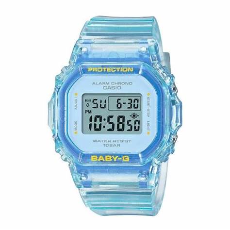 Casio Baby-G BGD-565SJ-2ER Women's Digital Watch - Transparent Blue Resin Band