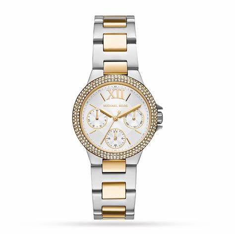 Michael Kors MK6982 Orologio cronografo bicolore da donna Camille con inserti in cristallo