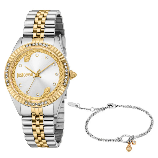 Just Cavalli JC1L361M0075 Vittoria Glam Watch – 32mm, Two-Tone Steel, Crystals
