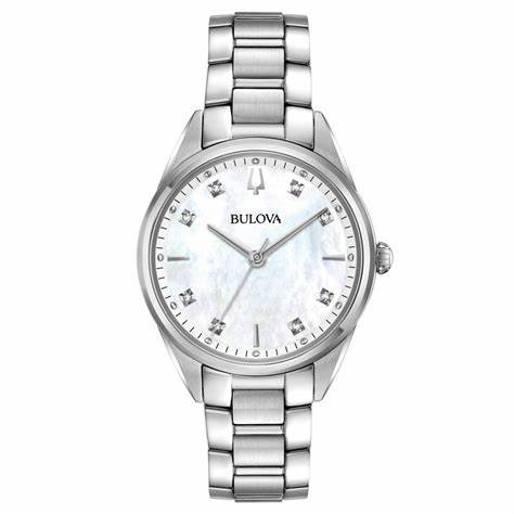 Bulova 96P199 Sutton Lady Women's Watch - Mother-of-Pearl Dial, Stainless Steel Bracelet