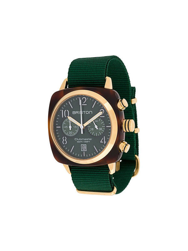 Orologio Briston Clubmaster Classic Chronograph 40 mm quadrante verde britannico 15240-SA-T-10-NBG