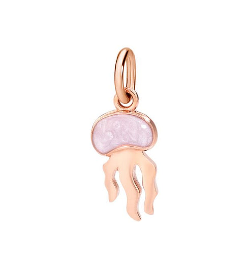 DoDo Medusa Charm DMC0021JELLYEPR9R – 9K Rose Gold with Lilac Pearlescent Enamel, Black Cord Included