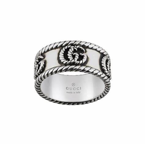 Gucci GG Marmont Sterling Silver 9mm Ring - Size 6