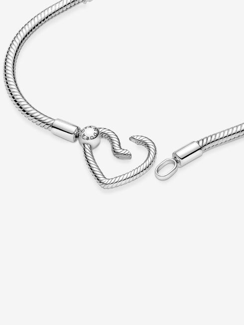 PANDORAPandora 599539C00 - 20 Heart Closure Snake Chain Bracelet – Sterling Silver, 20cmBIJOUXEcecile