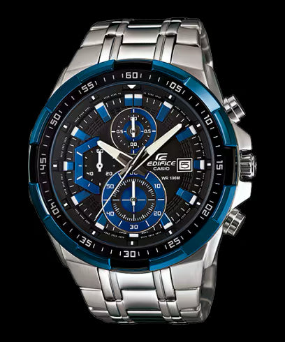 Casio Edifice EFR-539D-1A2VUEF Men's Stainless Steel Chronograph Watch with Blue Accents