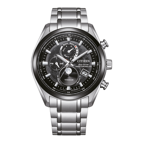 CITIZENCitizen Tsuki‑Yomi Moonphase BY1018‑80E 43mm Super Titanium Watch – Black Dial, Eco‑Drive, Radio‑ControlledWATCHESEcecile