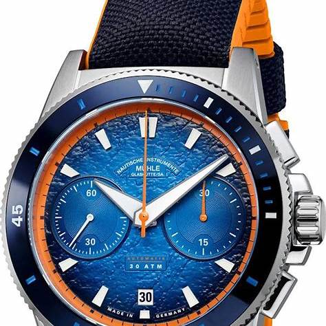 Mühle Glashütte Sportivo Active Chronograph M1-52-02-CK Orologio automatico da uomo - Quadrante blu