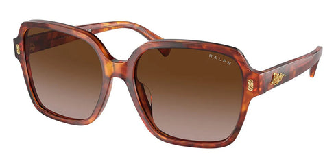 Ralph by Ralph Lauren RA5304U 6011/13 Occhiali da sole quadrati da donna - Montatura avana arancione, lenti sfumate marroni