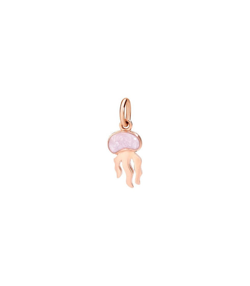 DoDo Medusa Charm DMC0021JELLYEPR9R – 9K Rose Gold with Lilac Pearlescent Enamel, Black Cord Included