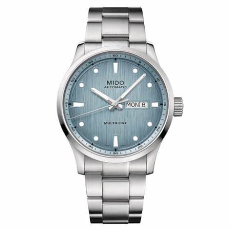 Mido Multifort M Freeze M038.430.11.041.00 Orologio automatico da uomo - Quadrante blu ghiaccio, bracciale in acciaio inossidabile