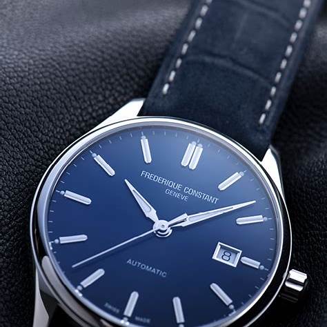 Frederique Constant Classics Index Automatic FC-303NN5B6 – Blue Dial, Stainless Steel Case, Blue Leather Strap