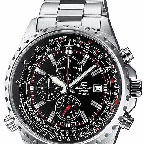 Casio Edifice EF-527D-1AVEF Men's Chronograph Watch - Black Dial, Stainless Steel Bracelet