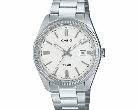Reloj Casio MTP-1302DA-7AVDF para hombre con esfera plateada y pulsera de acero inoxidable