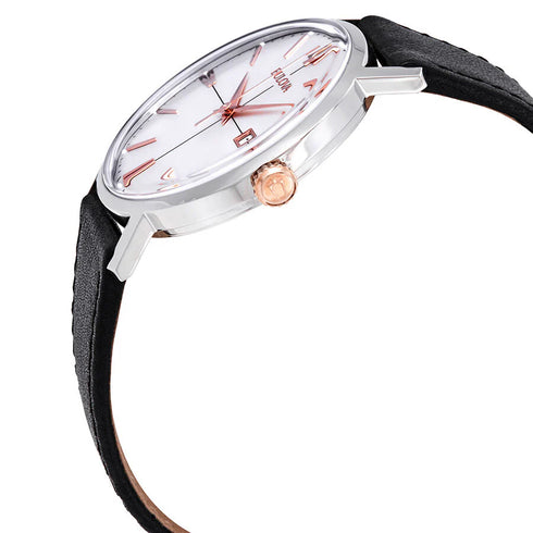 Bulova 98B254 Men’s Classic Aerojet Watch – White Dial, Rose-Gold Accents 39 mm