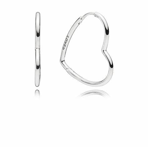 PANDORAPandora Asymmetrical Heart Hoop Earrings 297822 - Sterling Silver, 30mmBIJOUXEcecile