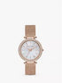 Michael Kors MK4519 Women's Darci Rose Gold-Tone Watch with Crystal-Embellished Bezel