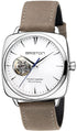 Briston Clubmaster Iconic Automatic Watch 40mm White Dial Grey Leather Strap 18740.PS.I.2.LVT