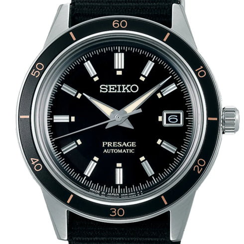 Seiko Presage SRPG09J1 – 41mm Black Dial, 4R35 Automatic, Nylon Strap