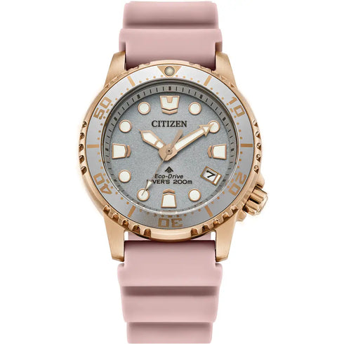 Citizen Promaster EO2023-00A Women's 200M Diver Watch – Rose Gold, Eco-Drive, Pink Strap