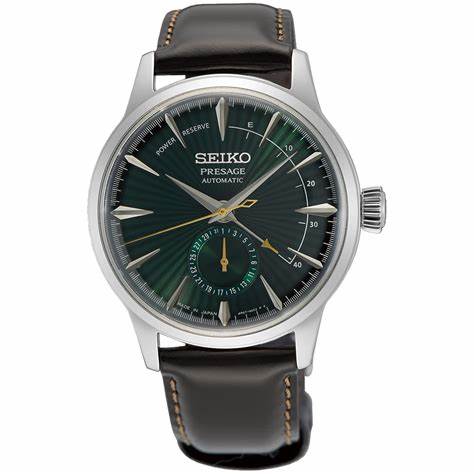 Seiko Presage SSA459J1 Herren Automatik Uhr - Grünes Zifferblatt, Gangreserveanzeige, Lederarmband