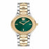 Orologio al quarzo svizzero Versace V-Tribute VE2P00522 Donna - Bracciale in acciaio inossidabile bicolore, quadrante verde guilloché, 36mm