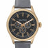 : Nautica NAPSTB003 Men's Quartz Watch - Black Dial, Grey Leather Strap