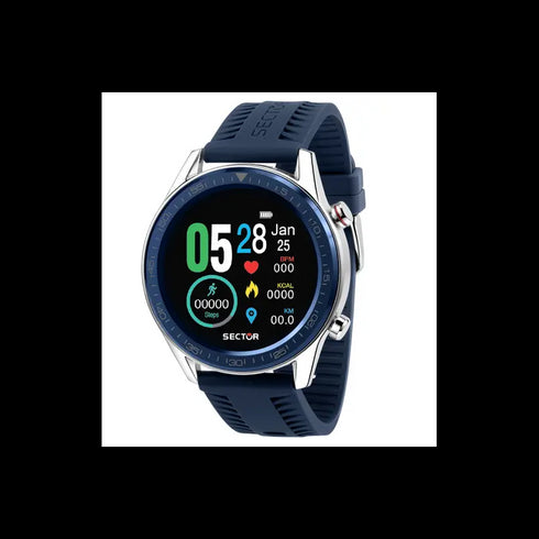 Sector S-02 Smartwatch unisex - Cassa in lega da 46 mm, cinturino in nylon, cardiofrequenzimetro, modalità multisport