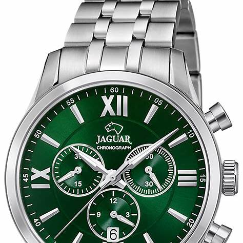 Jaguar J963/3 Men's Acamar Chronograph Watch - Stainless Steel Bracelet, Green Dial