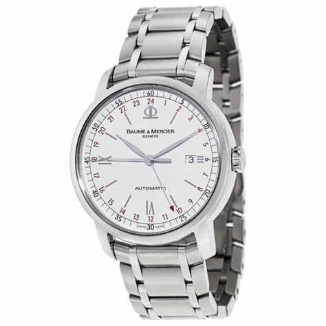 Baume & Mercier Classima Executives MOA08734 Reloj GMT Automático Hombre - Esfera Blanca, Brazalete Acero Inoxidable
