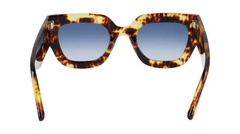 Victoria Beckham VB606S-221 Women's Sunglasses – Vintage Havana Frame, Gradient Blue Lenses