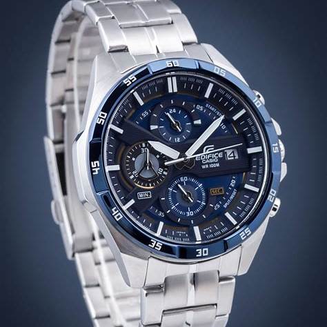 Casio Edifice EFR-556DB-2AVUEF Herren-Chronographenuhr aus Edelstahl mit blauem Zifferblatt