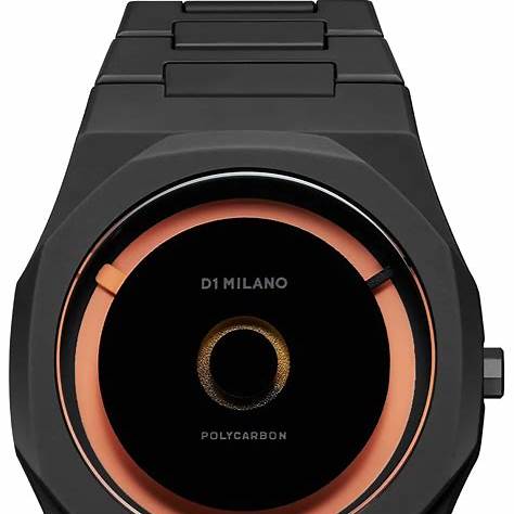 D1 Milano Polycarbon Orange Load PCBJ27 Orologio da uomo - Nero con dettagli in Luminova arancione