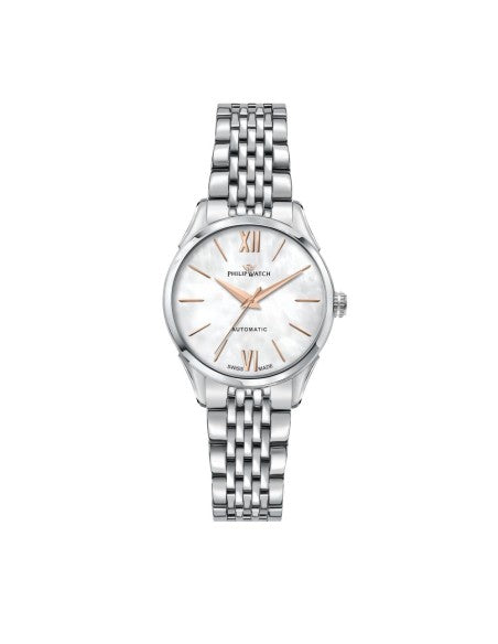 Philip Watch R8223217502 Roma Reloj Automático Mujer - 34mm, Esfera MOP, Acero inoxidable