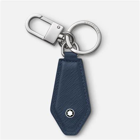 Montblanc Sartorial Portachiavi a forma di diamante 131739 - Pelle blu inchiostro, doppia possibilità di attacco