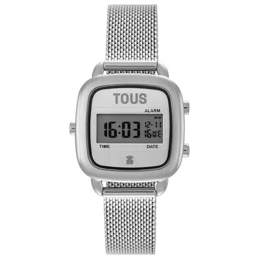 TOUS D-Logo Mini Orologio digitale 3000139600 - Bracciale in acciaio, cronografo, sveglia