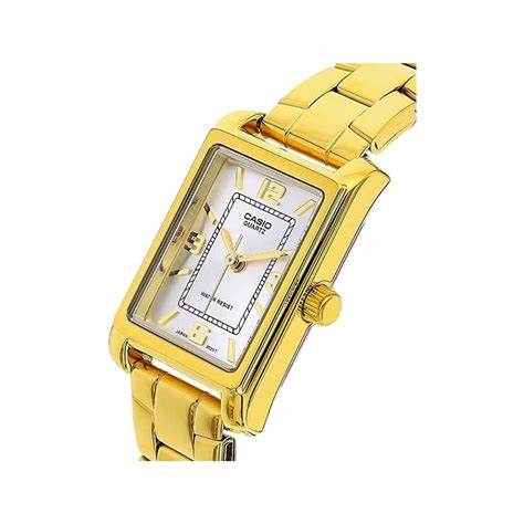 Casio LTP-1234PG-7AEG Women's Quartz Watch - Gold-Tone, Rectangular Dial