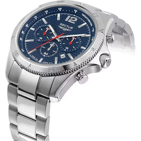 Sector 650 R3273631003 Cronógrafo - 45mm Esfera Azul Reloj de Hombre de Acero Inoxidable